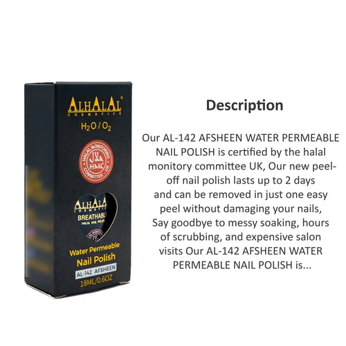 ALHALAL COSMETICS AFSHEEN WATER PERMEABLE NAIL POLISH 18ML AL-142