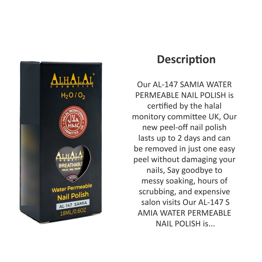 ALHALAL COSMETICS SAMIA WATER PERMEABLE NAIL POLISH 18ML AL-147