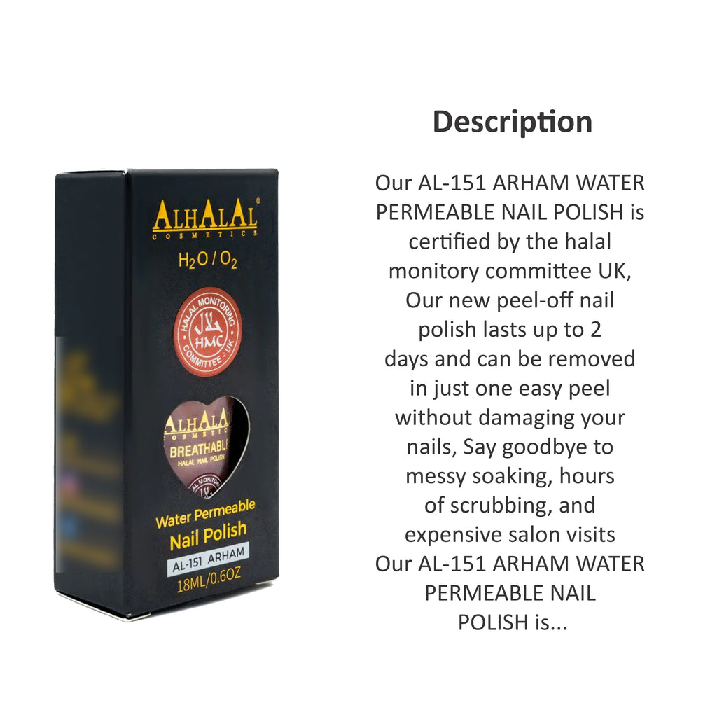 ALHALAL COSMETICS ARHAM WATER PERMEABLE NAIL POLISH 18ML AL-151