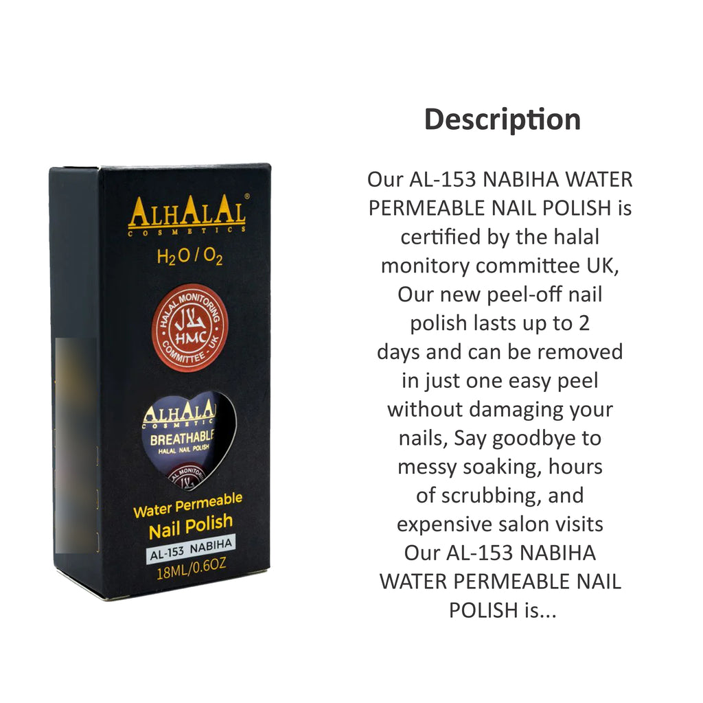 ALHALAL COSMETICS NABIHA WATER PERMEABLE NAIL POLISH 18ML AL-153