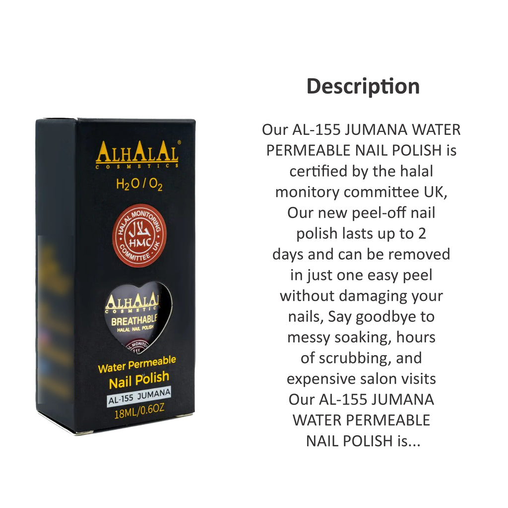 ALHALAL COSMETICS JUMANA WATER PERMEABLE NAIL POLISH 18ML AL-155