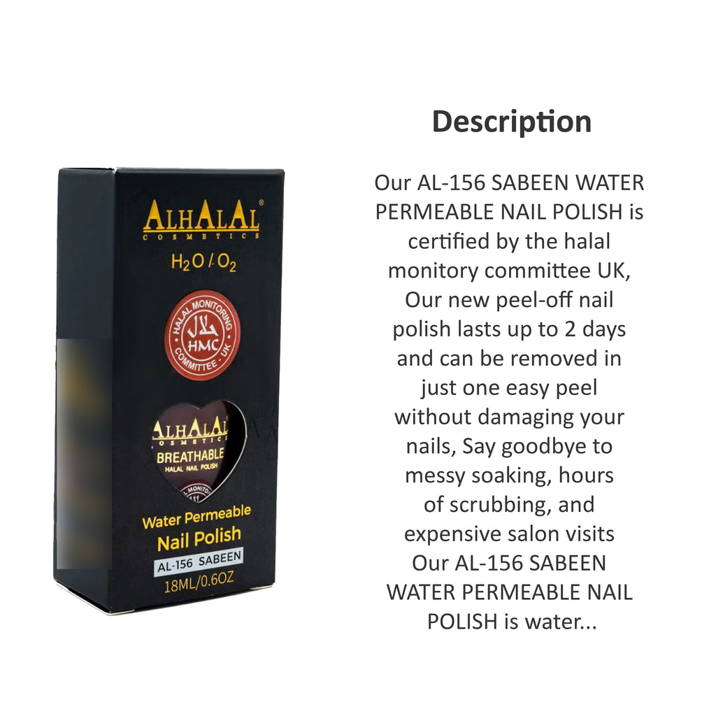 ALHALAL COSMETICS SABEEN WATER PERMEABLE NAIL POLISH 18ML AL-156