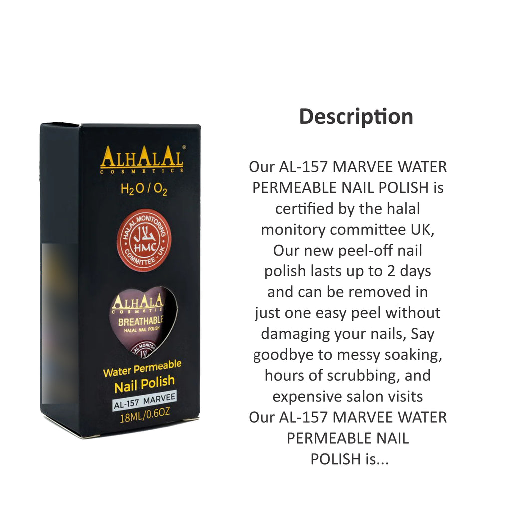 ALHALAL COSMETICS MARVEE WATER PERMEABLE NAIL POLISH 18ML AL-157