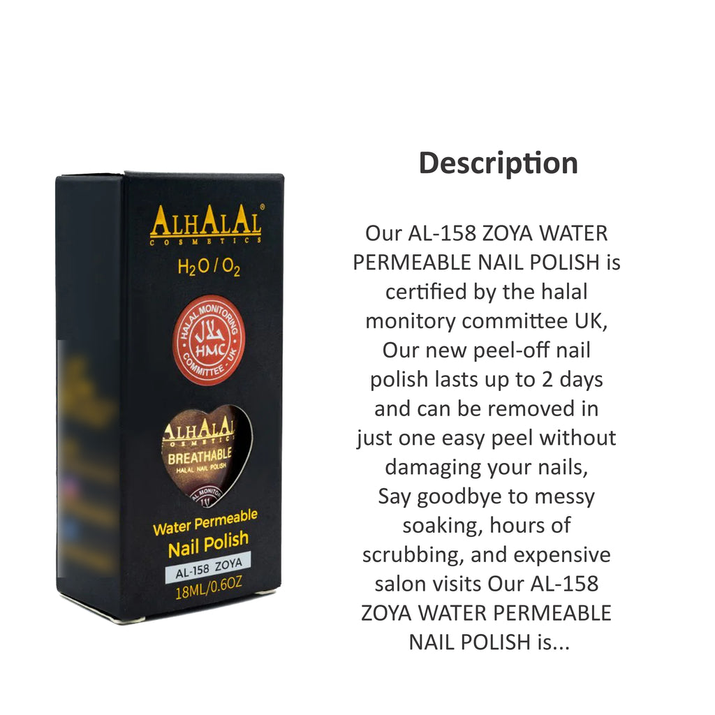 ALHALAL COSMETICS ZOYA WATER PERMEABLE NAIL POLISH 18ML AL-158