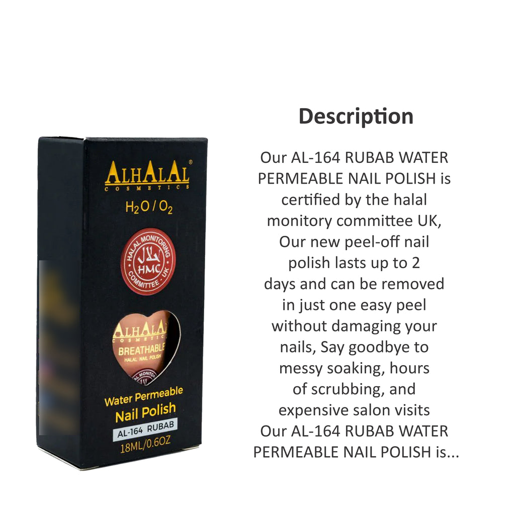 ALHALAL COSMETICS RUBAB WATER PERMEABLE NAIL POLISH 18ML AL-164