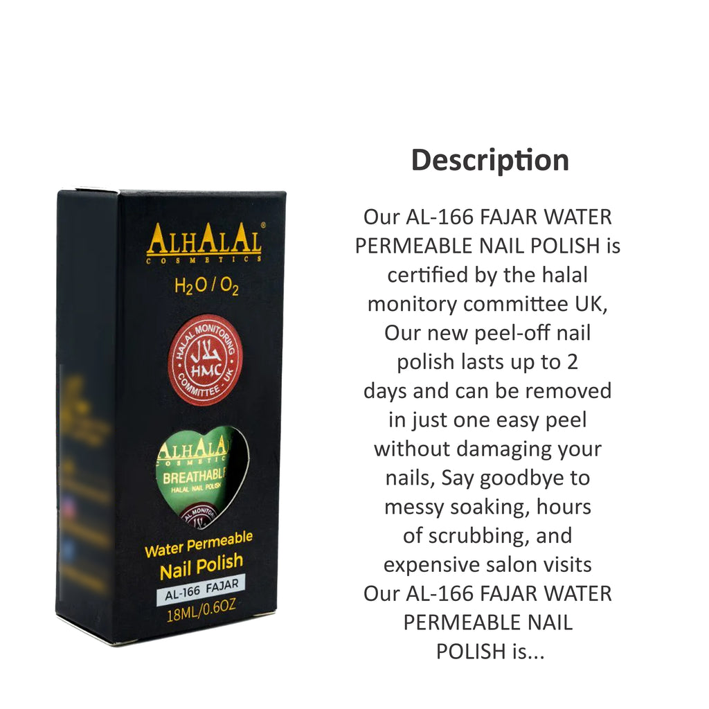 ALHALAL COSMETICS FAJAR WATER PERMEABLE NAIL POLISH 18ML AL-166