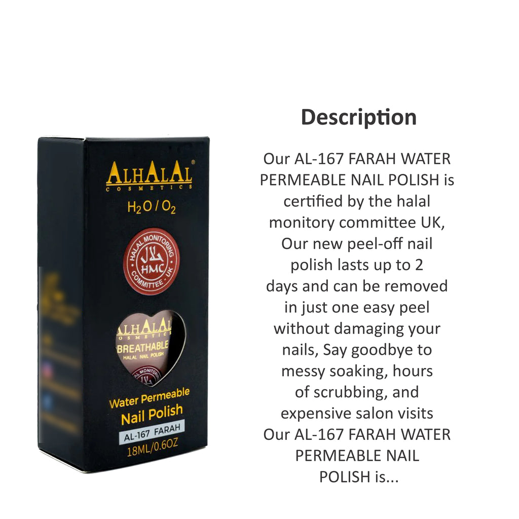 ALHALAL COSMETICS FARAH WATER PERMEABLE NAIL POLISH 18ML AL-167