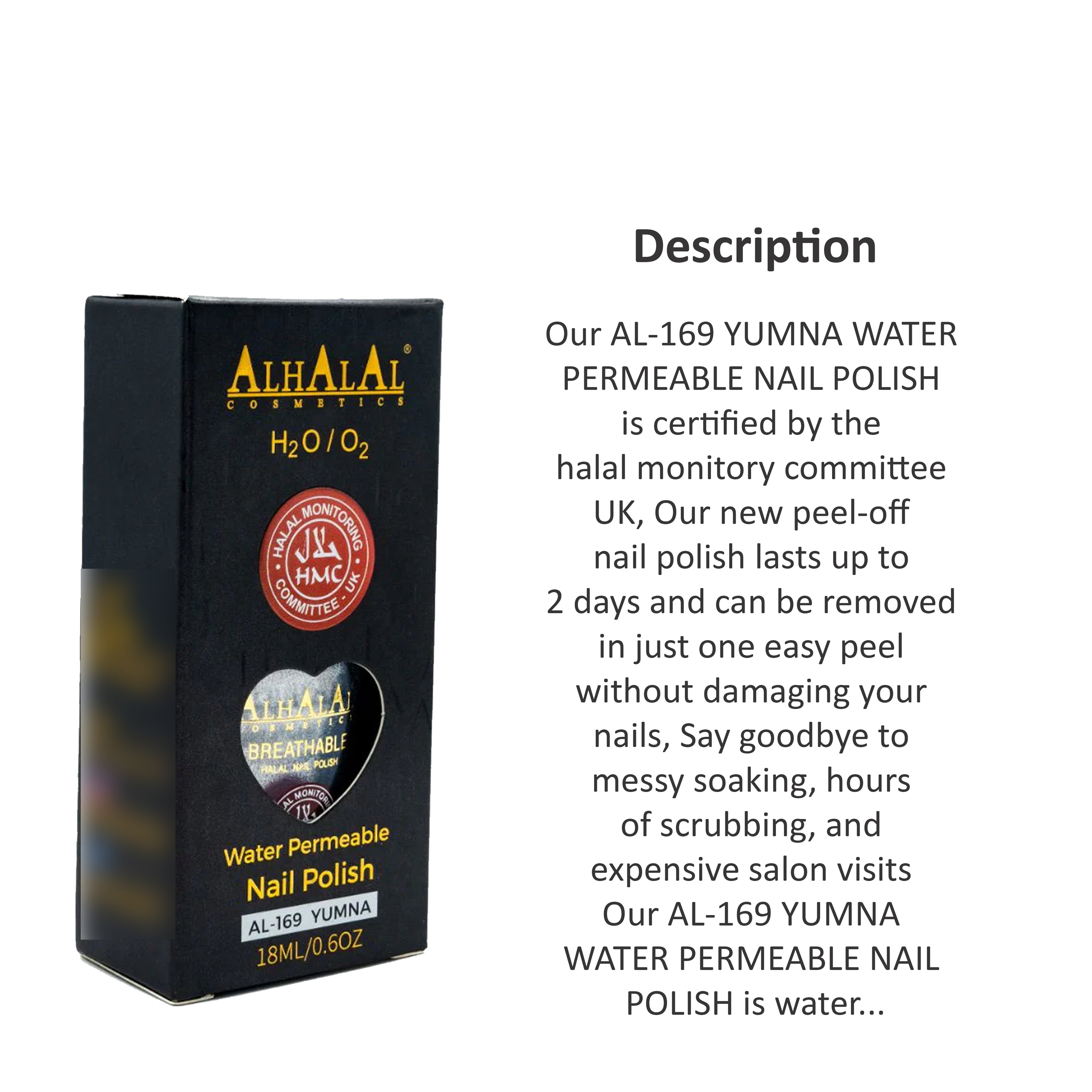 ALHALAL COSMETICS YUMNA WATER PERMEABLE NAIL POLISH 18ML AL-169