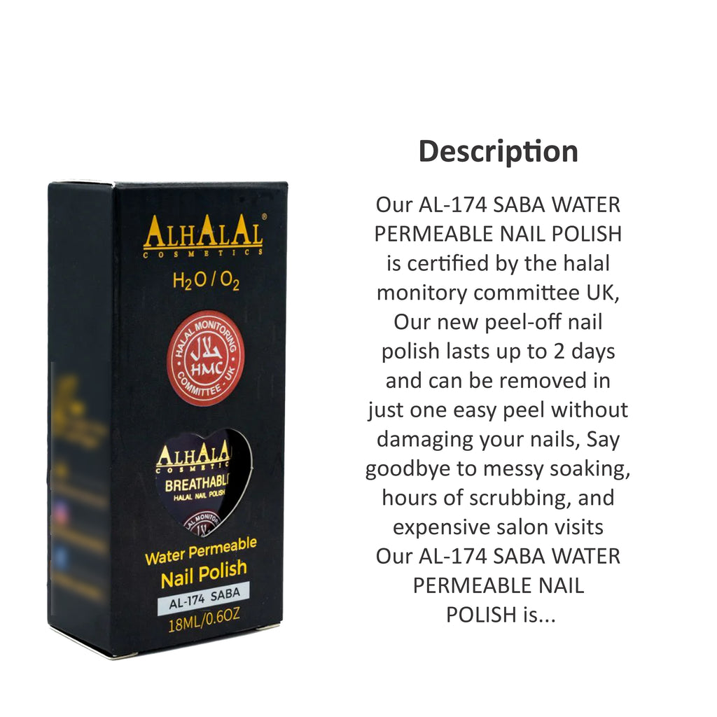 ALHALAL COSMETICS SABA WATER PERMEABLE NAIL POLISH 18ML AL-174