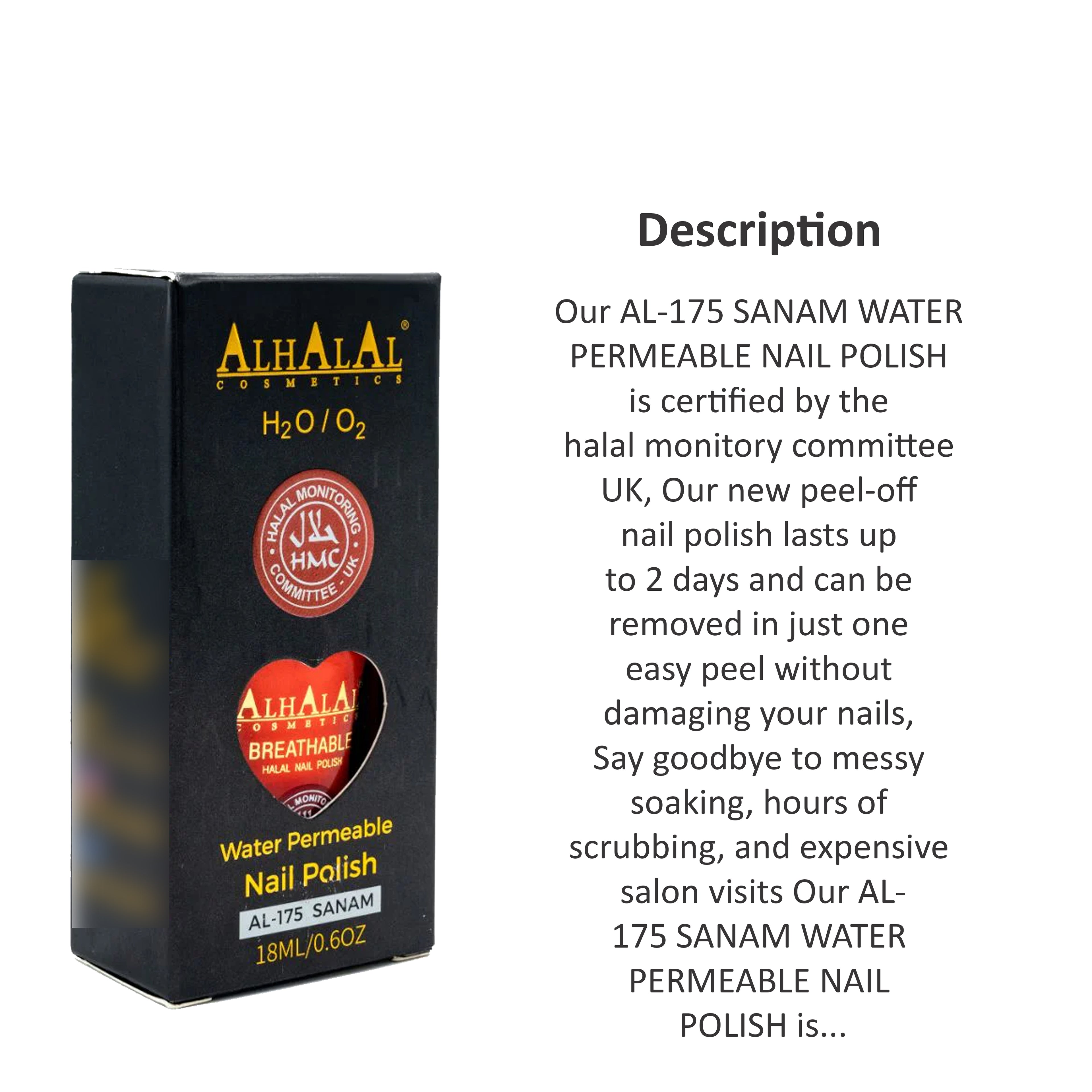 ALHALAL COSMETICS SANAM WATER PERMEABLE NAIL POLISH 18ML AL-175