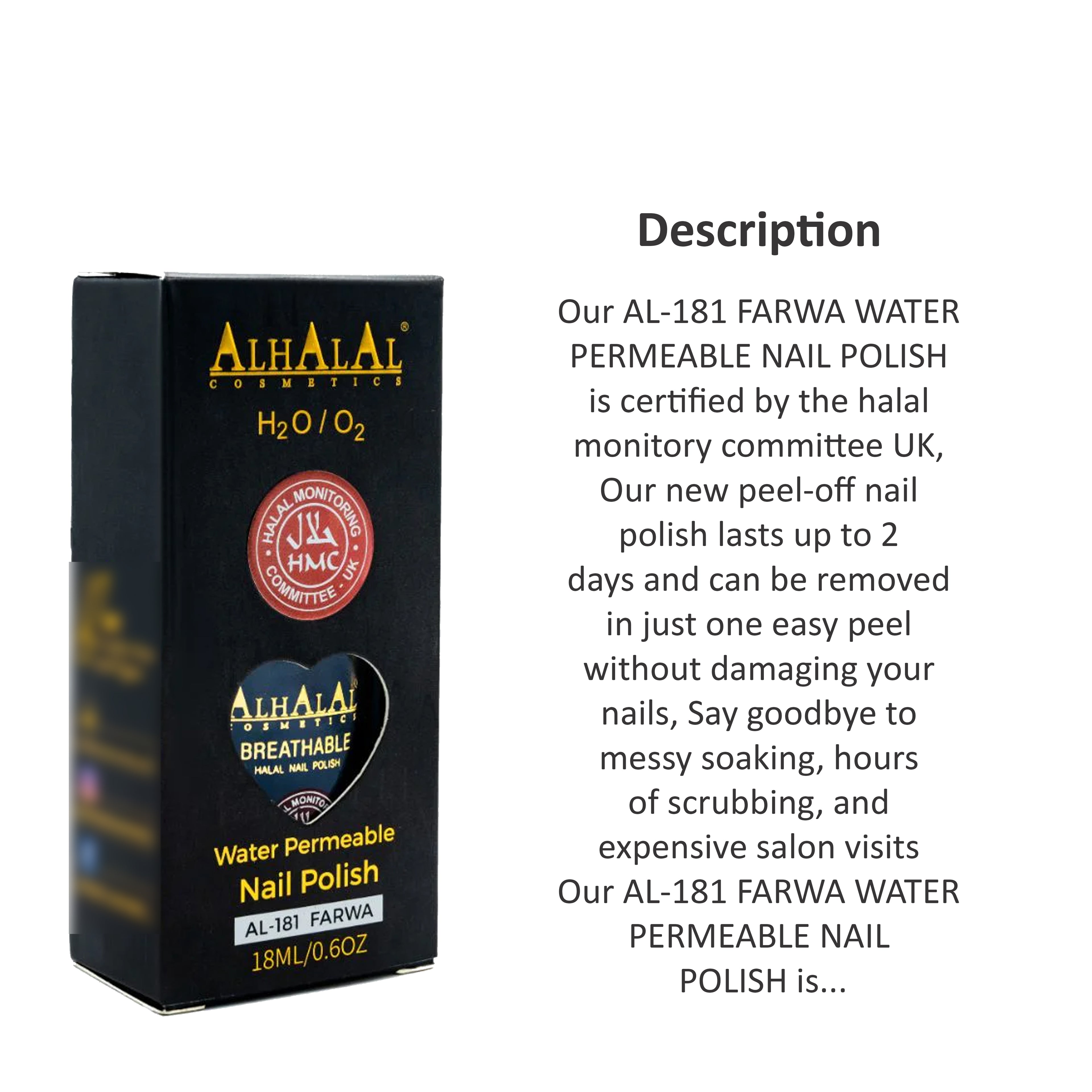 ALHALAL COSMETICS FARWA WATER PERMEABLE NAIL POLISH 18ML AL-181