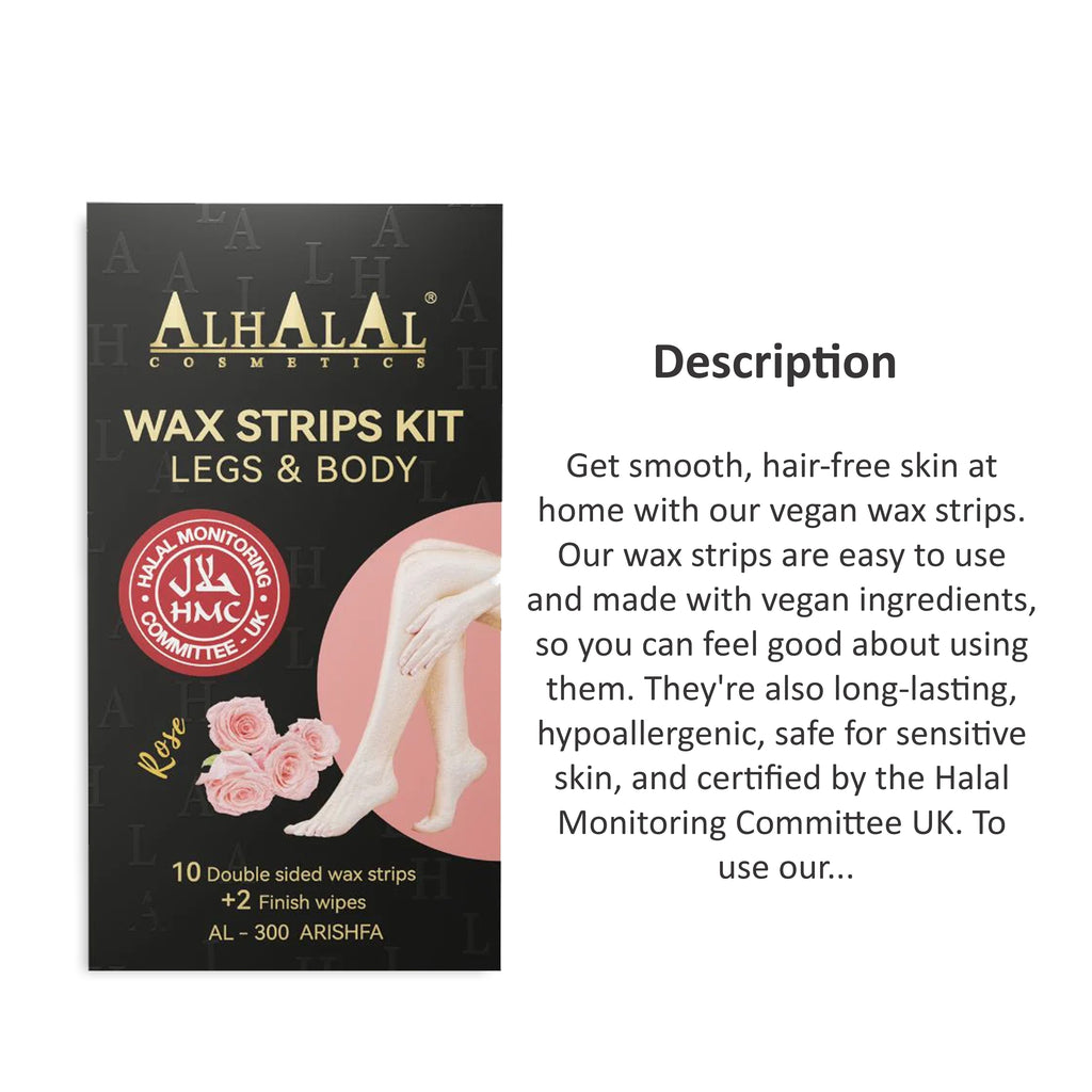 ALHALAL COSMETICS ARISHFA LEGS & BODY WAX STRIPS (AL-300/ ROSE)