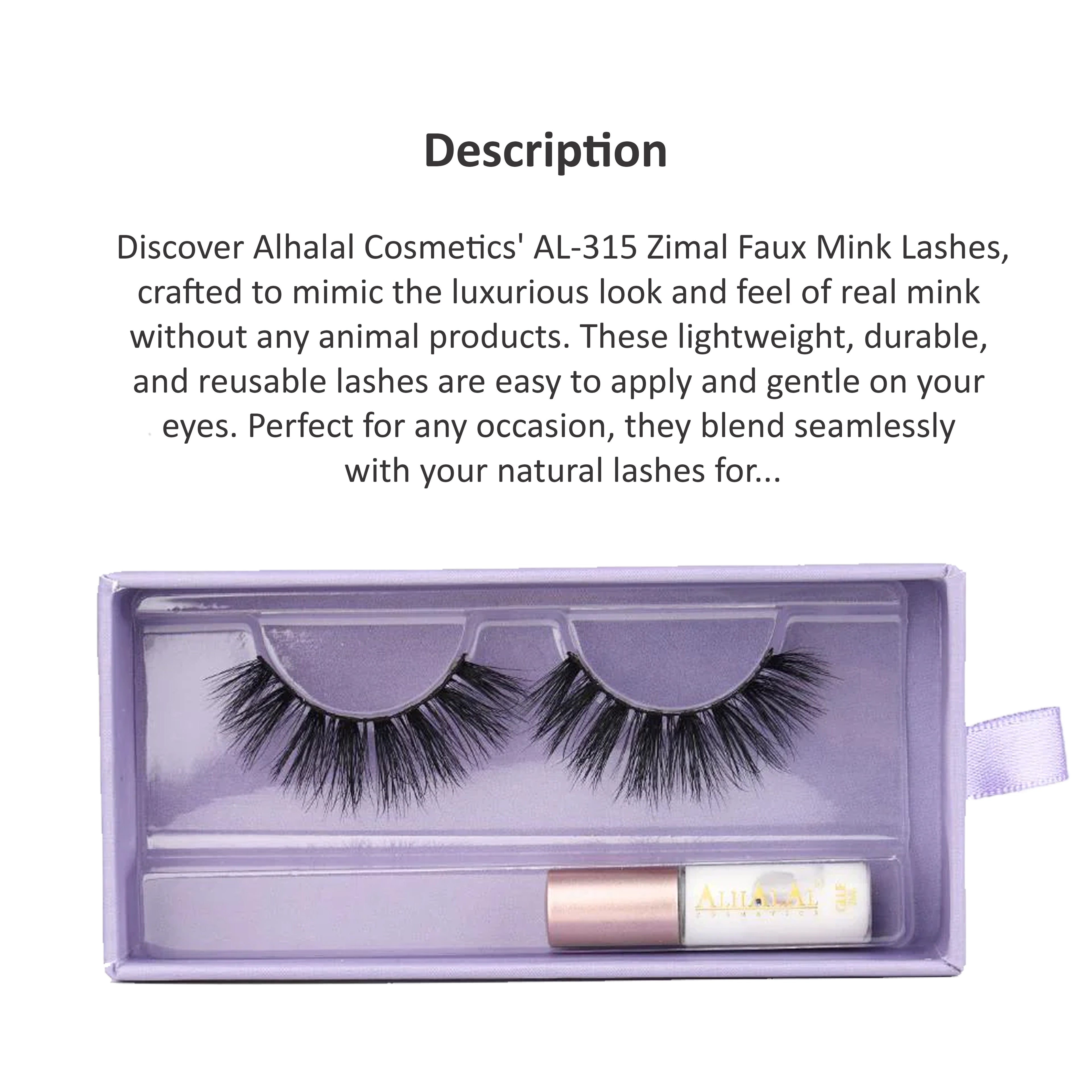 ALHALAL COSMETICS ZIMAL (3D631) FAUX MINK LASHES AL-315
