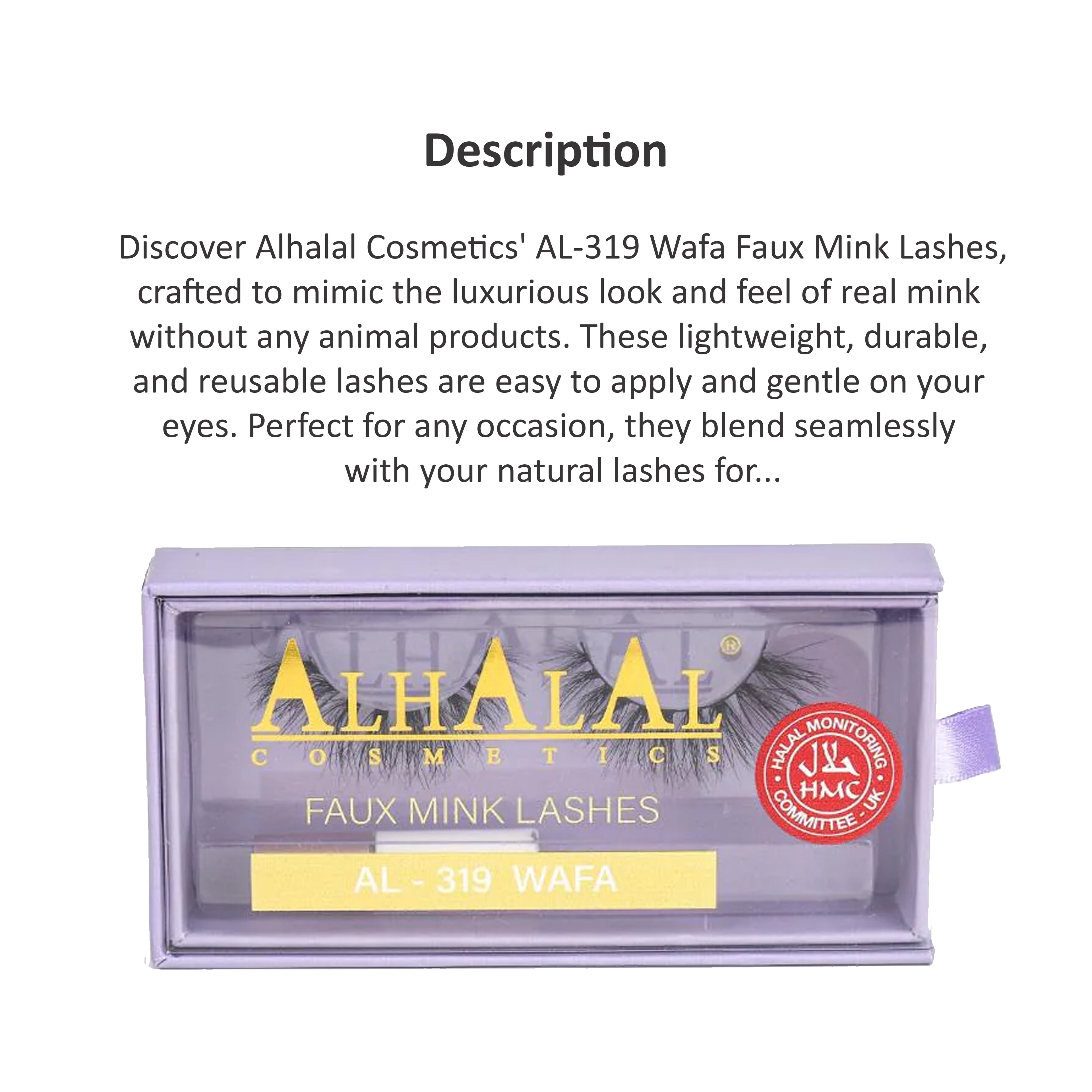 ALHALAL COSMETICS WAFA (3D641) FAUX MINK LASHES AL-319