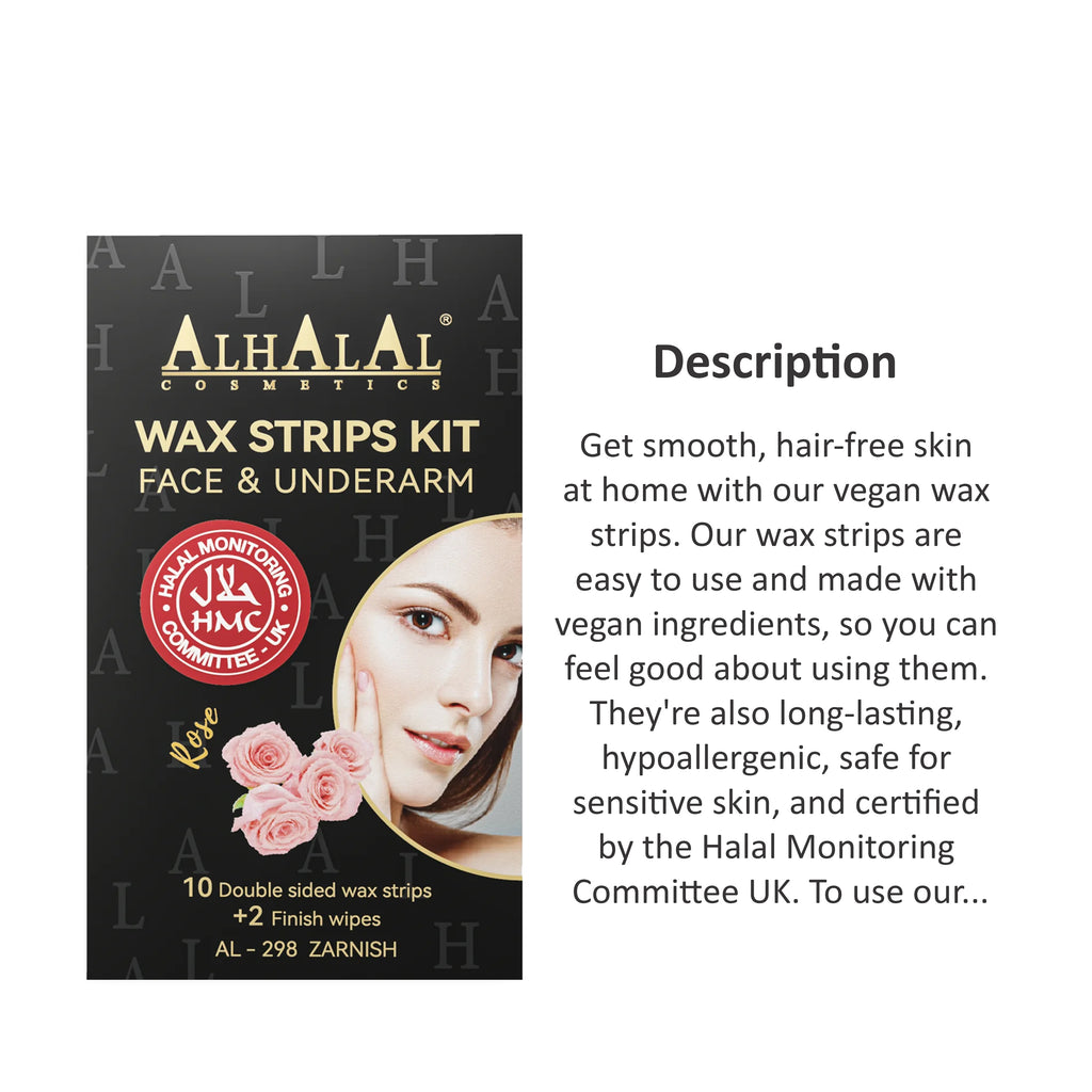 ALHALAL COSMETICS ZARNISH FACE & UNDERARM WAX STRIP (AL-298 /ROSE)