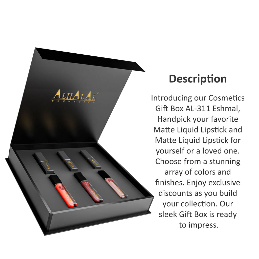ALHALAL COSMETICS ESHMAL CUSTOMIZED GIFT BOX AL-311 (MIXED LIPSTCK/LIQUID LIPSTICK)