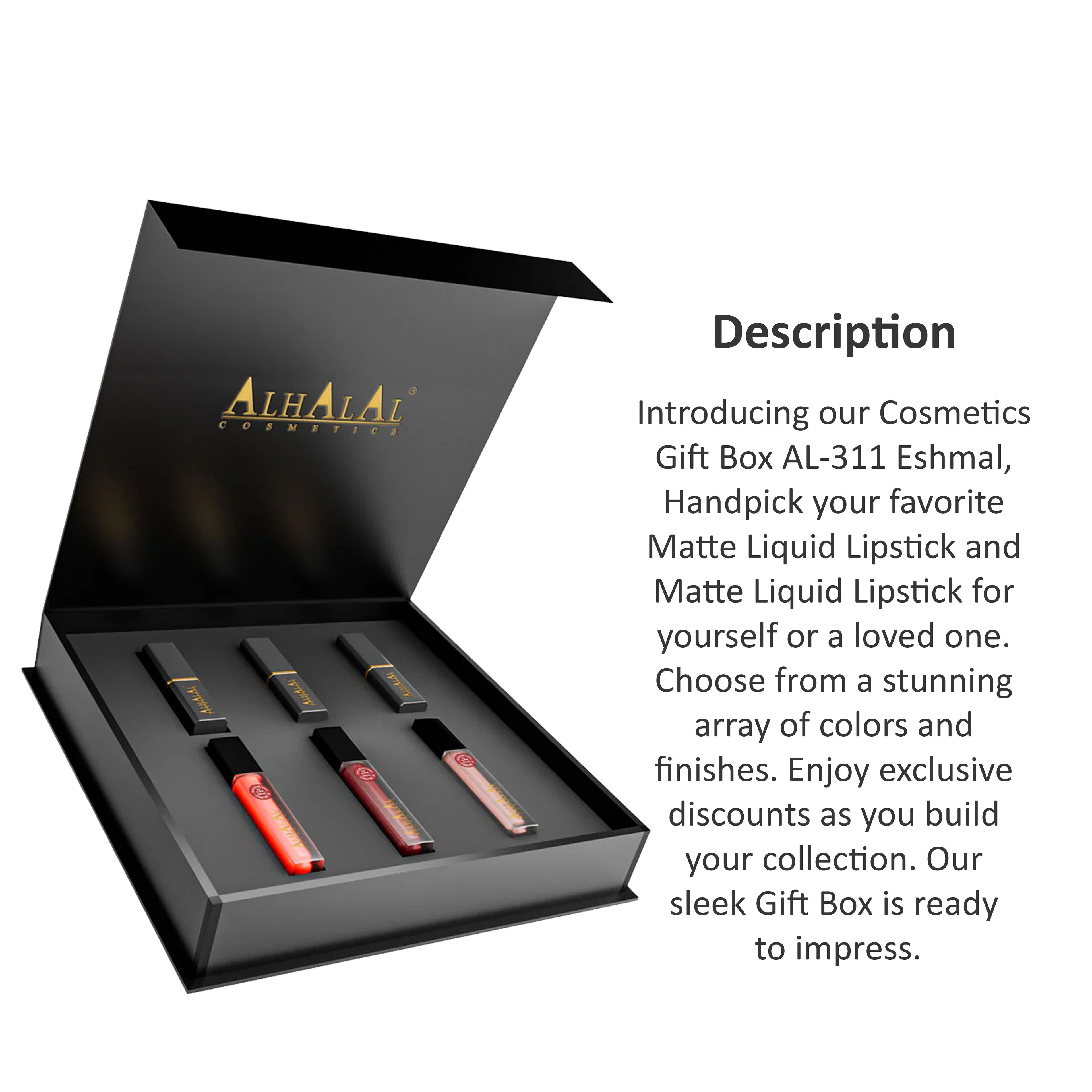 ALHALAL COSMETICS ESHMAL CUSTOMIZED GIFT BOX AL-311 (MIXED LIPSTCK/LIQUID LIPSTICK)