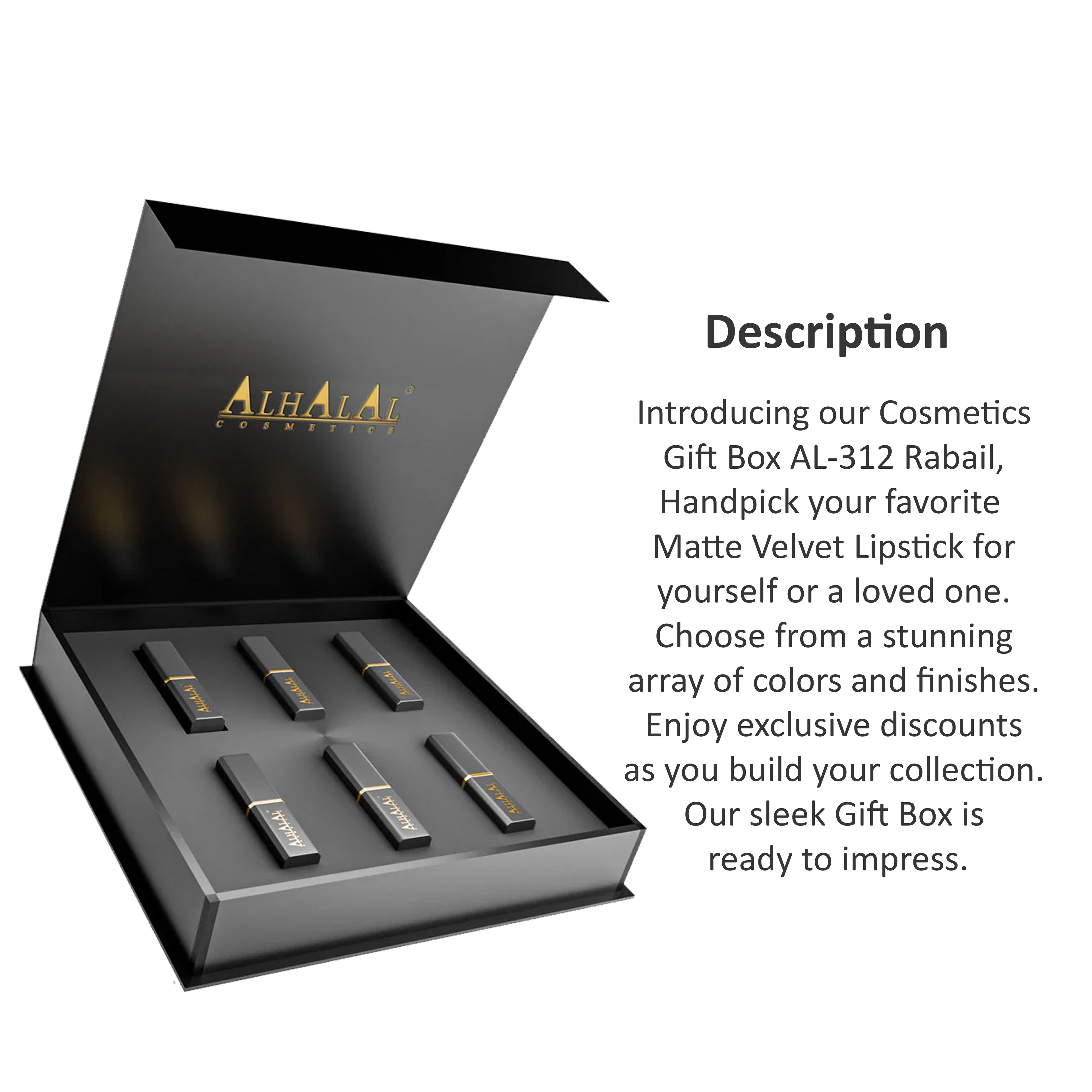 ALHALAL COSMETICS CUSTOMIZED RABAIL GIFT BOX AL-312 (MATTE VELVET LIPSTICK COLLECTION)