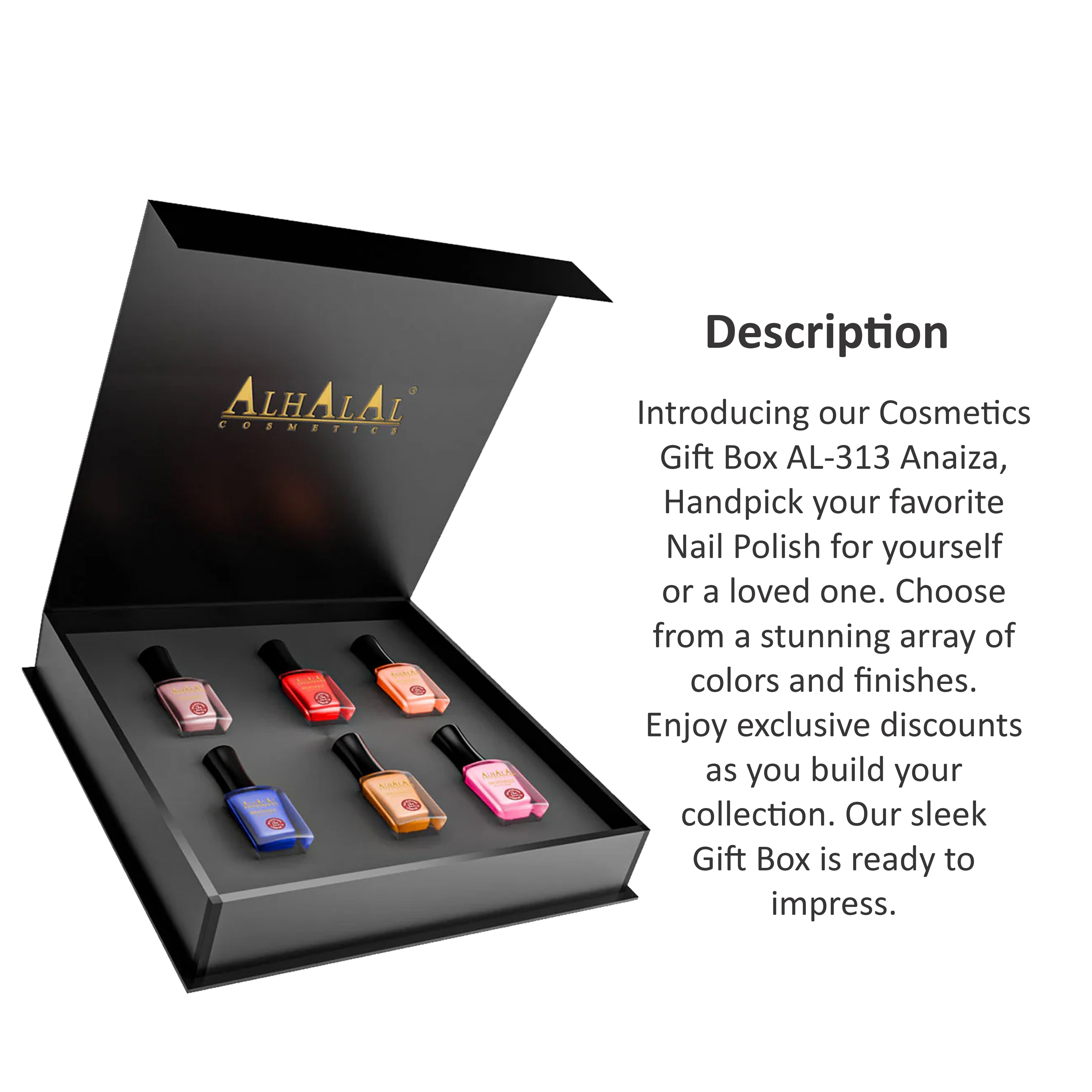 ALHALAL COSMETICS CUSTOMIZED ANAIZA GIFT BOX AL-313 (NAIL POLISH COLLECTION)
