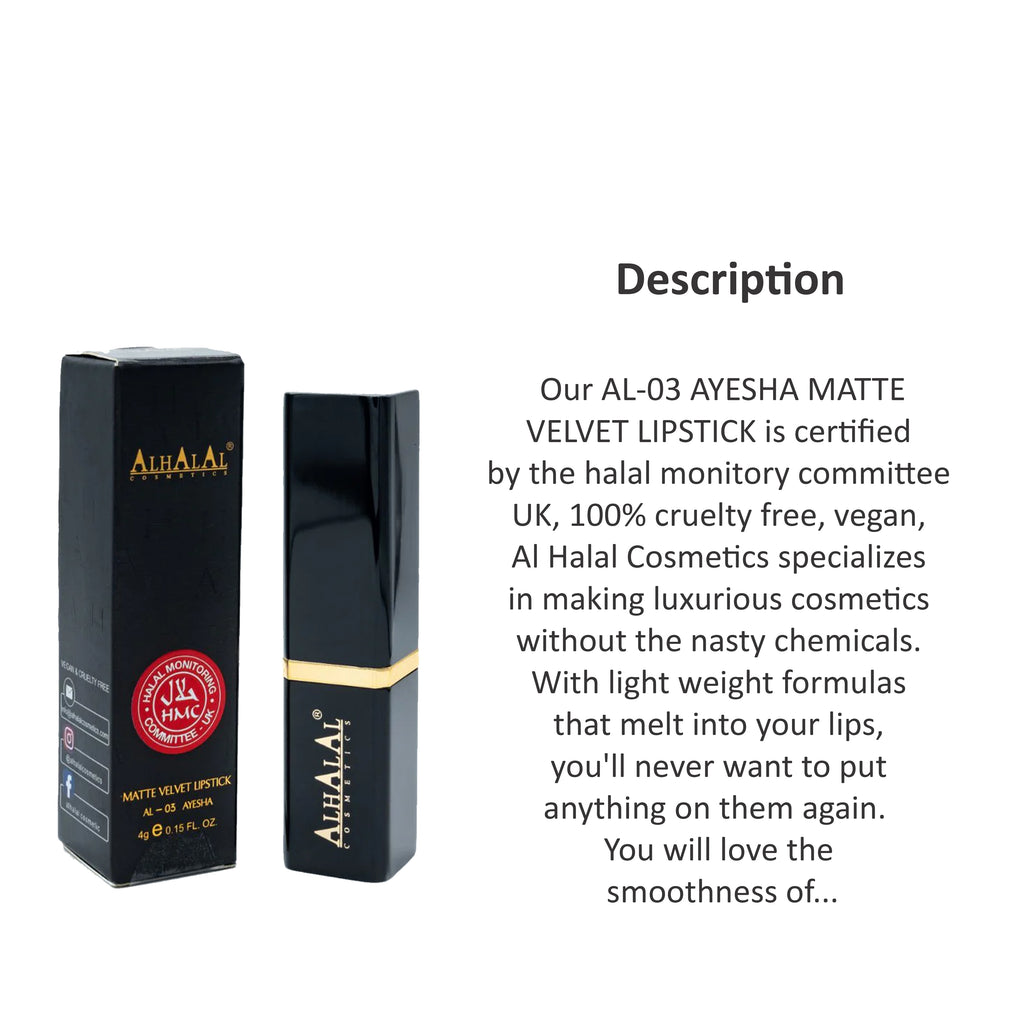 ALHALAL COSMETICS AYESHA MATTE VELVET LIPSTICK 4G AL-03
