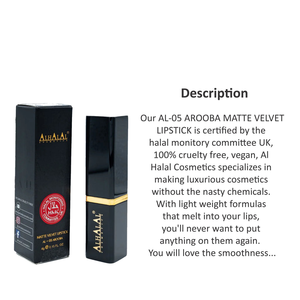 ALHALAL COSMETICS AROOBA MATTE VELVET LIPSTICK 4G AL-05