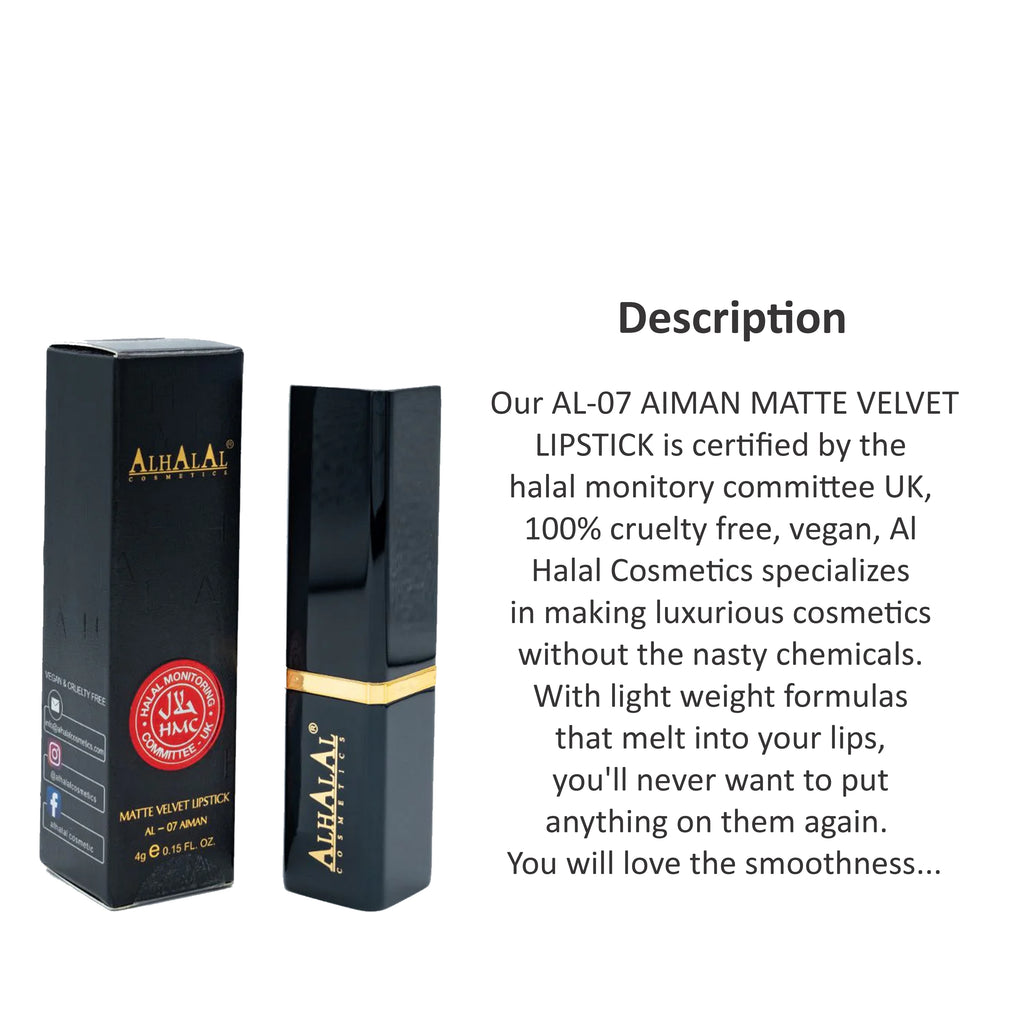 ALHALAL COSMETICS AIMAN MATTE VELVET LIPSTICK 4G AL-07