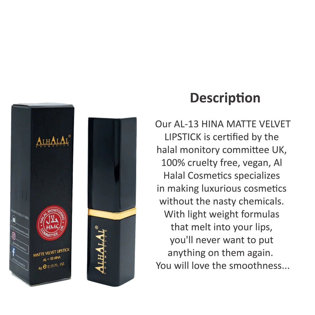 ALHALAL COSMETICS HINA MATTE VELVET LIPSTICK 4G AL-13