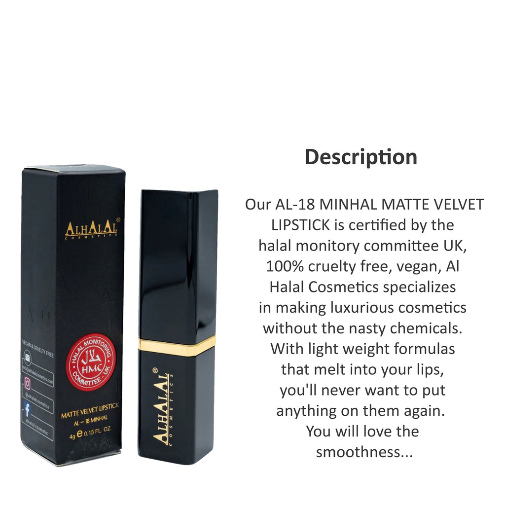 ALHALAL COSMETICS MINHAL MATTE VELVET LIPSTICK 4G AL-18
