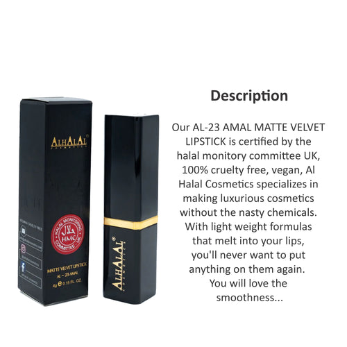 ALHALAL COSMETICS AMAL MATTE VELVET LIPSTICK 4G AL-23