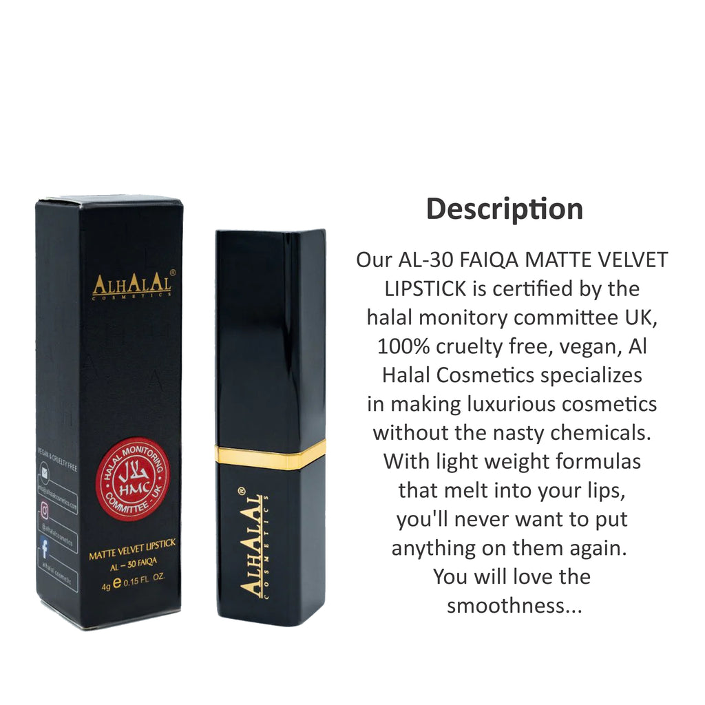 ALHALAL COSMETICS FAIQA MATTE VELVET LIPSTICK 4G AL-30
