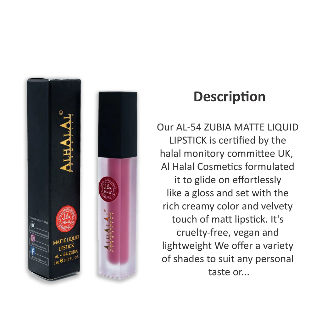 ALHALAL COSMETICS ZUBIA MATTE LIQUID LIPSTICK 3.6G AL-54