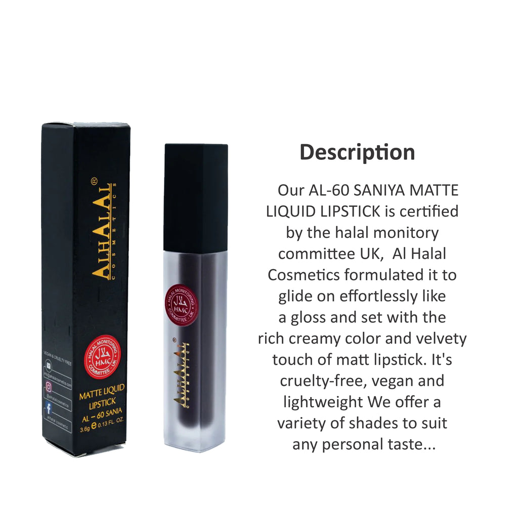 ALHALAL COSMETICS SANIYA MATTE LIQUID LIPSTICK 3.6G AL-60