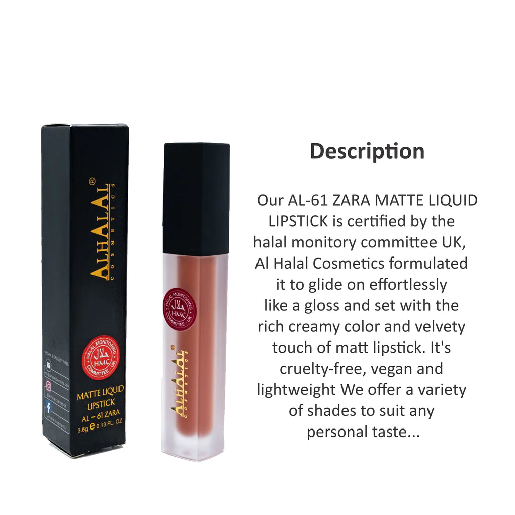 ALHALAL COSMETICS ZARA MATTE LIQUID LIPSTICK 3.6G AL-61