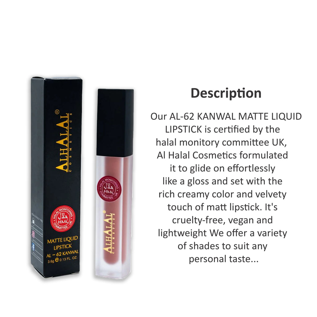 ALHALAL COSMETICS KANWAL MATTE LIQUID LIPSTICK 3.6G AL-62