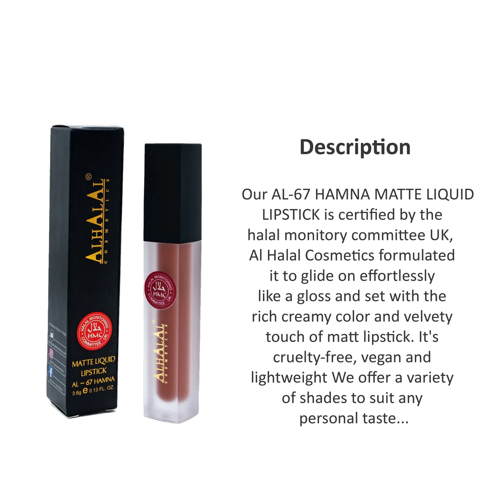 ALHALAL COSMETICS HAMNA MATTE LIQUID LIPSTICK 3.6G AL-67
