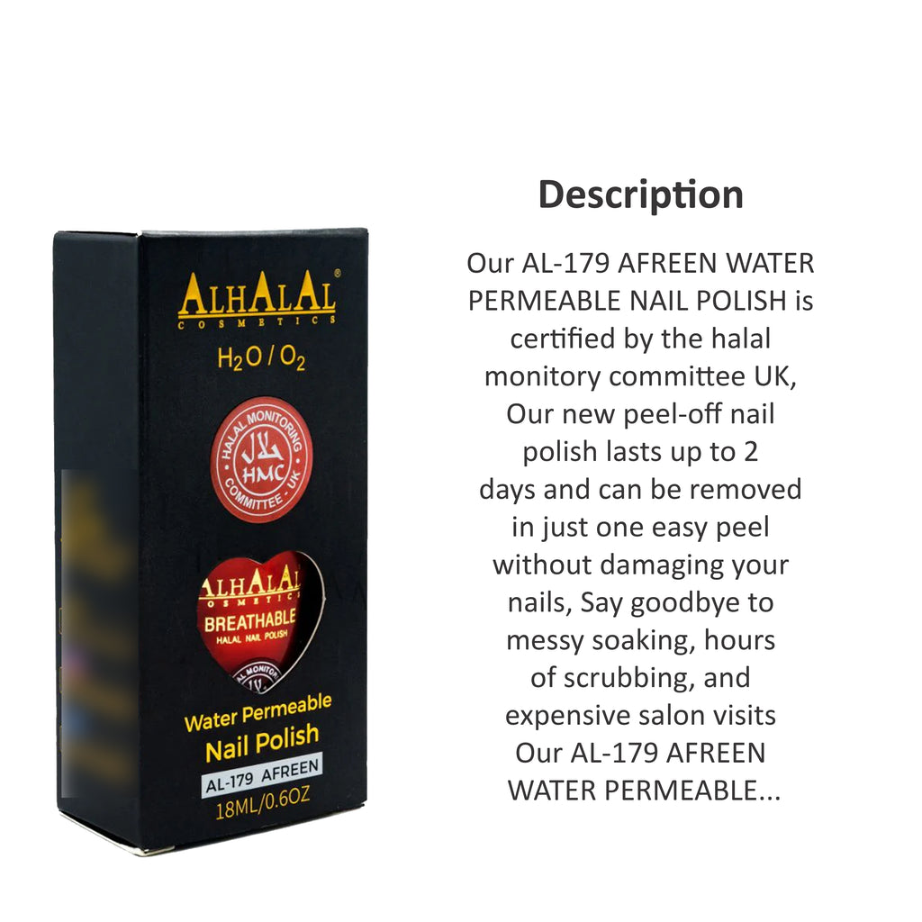 ALHALAL COSMETICS AFREEN WATER PERMEABLE NAIL POLISH 18ML AL-179