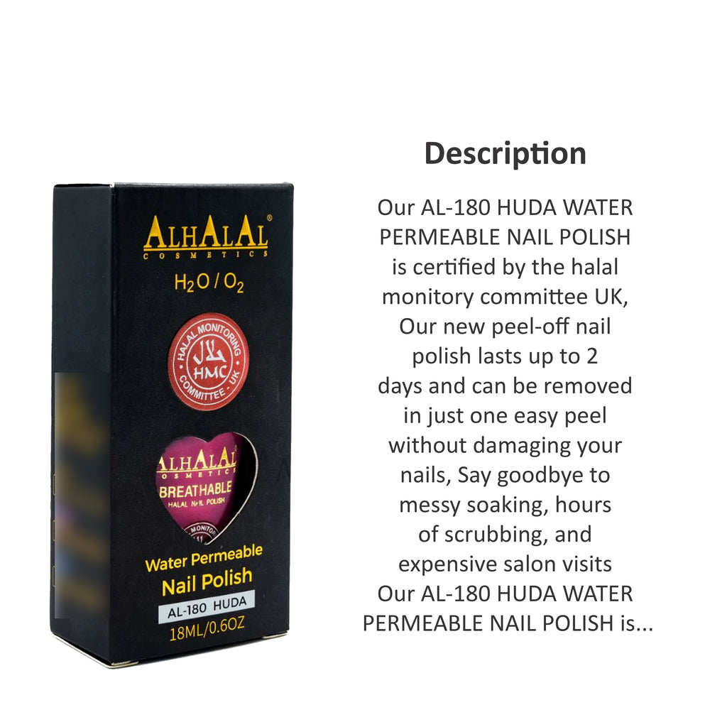 ALHALAL COSMETICS HUDA WATER PERMEABLE NAIL POLISH 18ML AL-180
